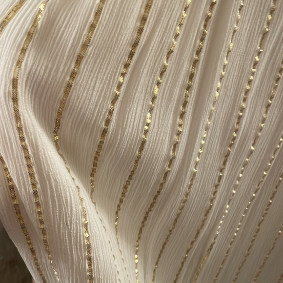 Goddess Vibes Ivory Gold Striped Dolman Sleeve Maxi Dress - Picture 10 of 12